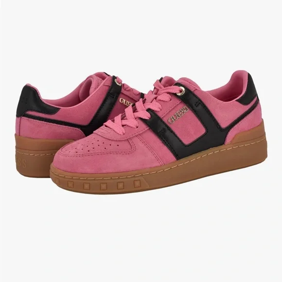 GUESS Women's INART Pink and Black Sneakers 8 - Picture 7 of 7